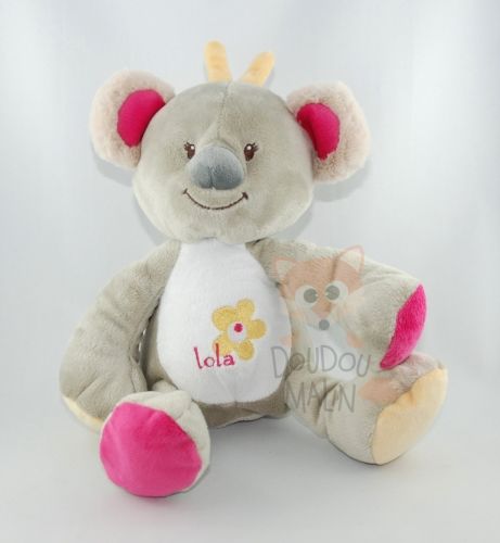  koala rose gris jaune fleur lola 